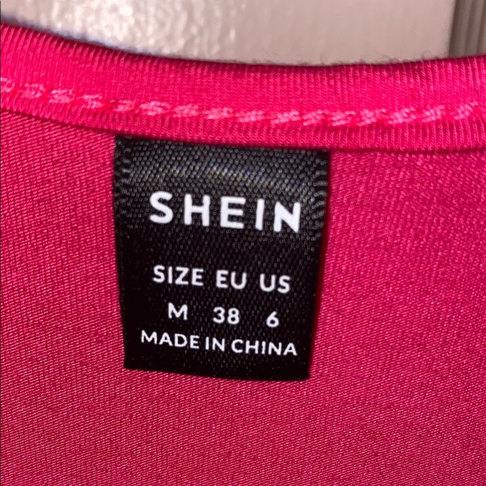 SHEIN BASICS Medium Pink Solid Form Fitted Slip Dress - Picture 3 of 10